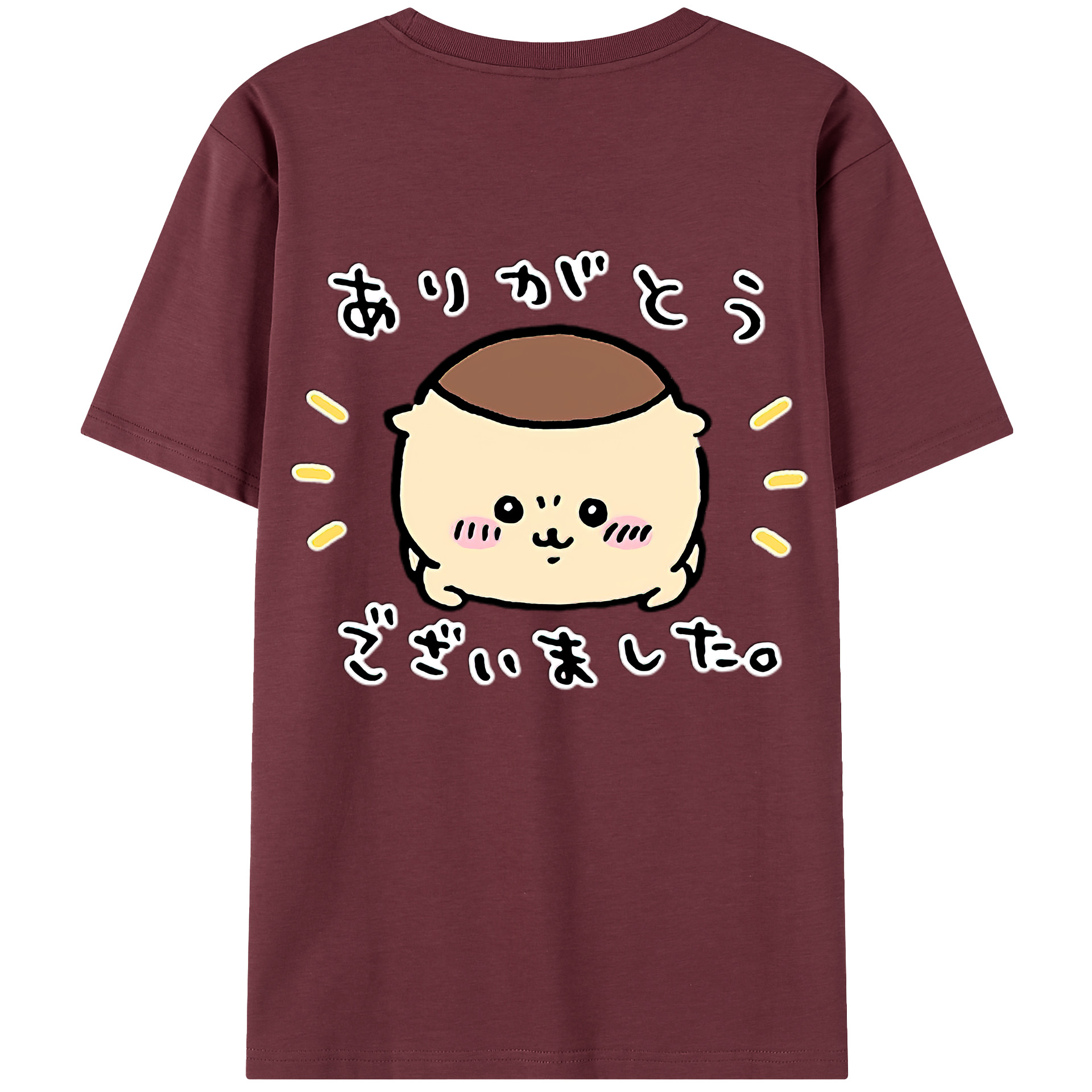 （画像用） ちいかわ くりまんじゅう Chii-kawa kuri manjū 綿100％半袖Tシャツ（背面プリント）